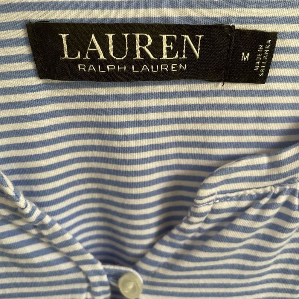 Lauren Ralph Lauren Sleeveless Blue/White Striped Nightgown Women's Size Medium - Picture 8 of 8